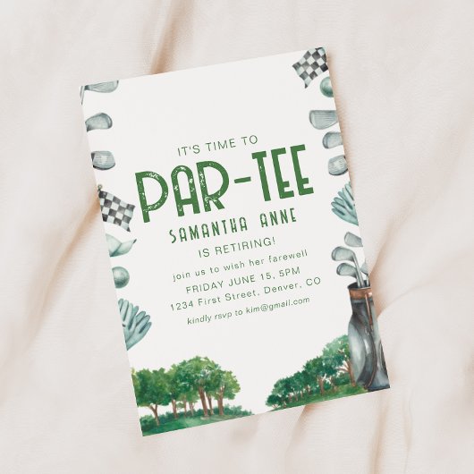 Es ist Zeit, Golf Theme Retirement Party Party Einladung