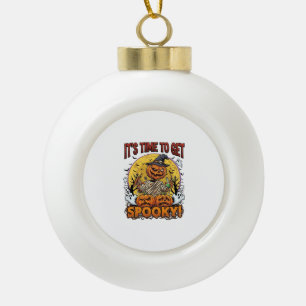 Es ist Zeit, Grusel-Halloween-Kürbis-Mumie-Geister Keramik Kugel-Ornament