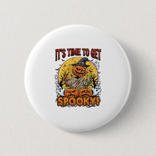 Es ist Zeit, Halloween-Kürbis-Mumie-Geister grusel Button