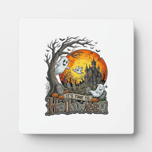 Es ist Zeit Halloween Spukhaus Friedhof Gruselig Fotoplatte