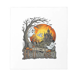 Es ist Zeit Halloween Spukhaus Friedhof Gruselig  Notizblock