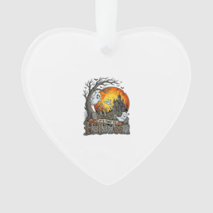 Es ist Zeit Halloween Spukhaus Friedhof Gruselig  Ornament