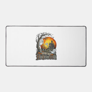 Es ist Zeit Halloween Spukhaus Friedhof Gruselig Schreibtischunterlage