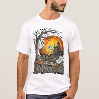 Es ist Zeit Halloween Spukhaus Friedhof Gruselig  T-Shirt