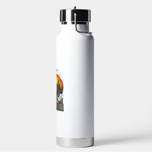Es ist Zeit Halloween Spukhaus Friedhof Gruselig Trinkflasche