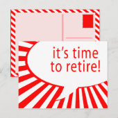 Es ist Zeit, in Rente zu gehen! (Comic-Blase) Postkarte (Vorne/Hinten)