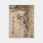 Es ist Zeit, Lion Foto mit Text aufzustehen Fleecedecke (Vorderseite)