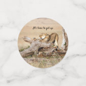 Es ist Zeit, Lion Foto mit Text aufzustehen Konfetti (Klein Vorderseite)