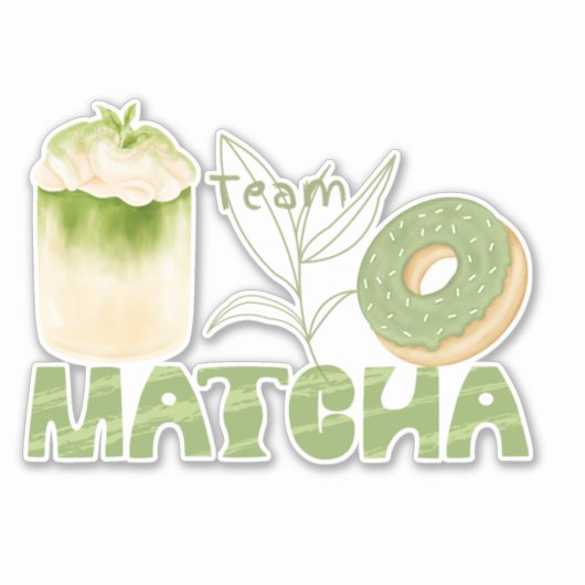 Es ist Zeit, Matcha Aufkleber (Vorderseite)