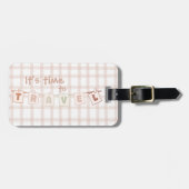 Es ist Zeit, Niedlichen Brown Gingham Notedry zu r Gepäckanhänger (Vorderseite horizontal)