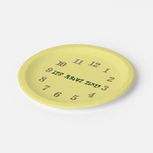 Es ist Zeit! Pappteller (Schrägansicht)