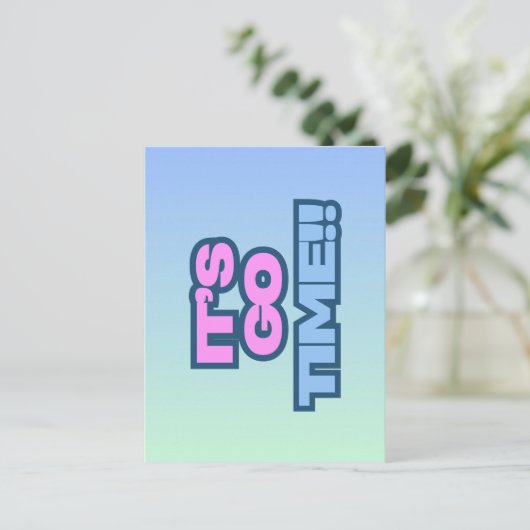 Es ist Zeit. Postkarte (Stehend Vorderseite)