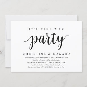 Es ist Zeit zu feiern, moderne Post-Wedding-Elopem Einladung