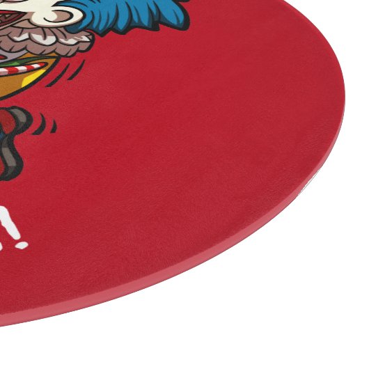 Es ist Zeit zu hacken! Funny Chainsaw Clown Cartoo Schneidebrett (Ecke)