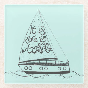 Es ist Zeit zu reisen Glasuntersetzer