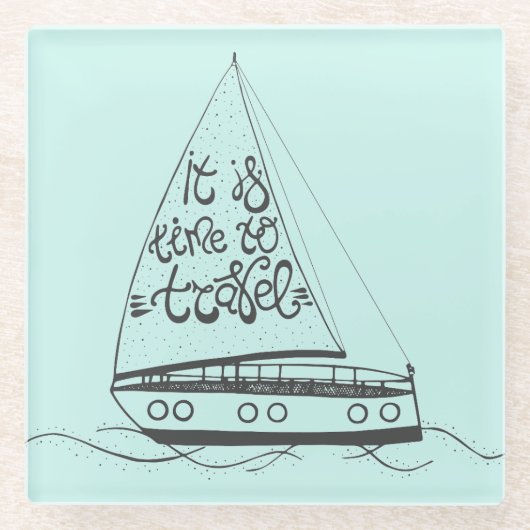 Es ist Zeit zu reisen Glasuntersetzer (Vorderseite)