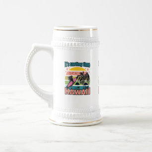 Es ist Zeit zu surfen - Hawaii Bierglas