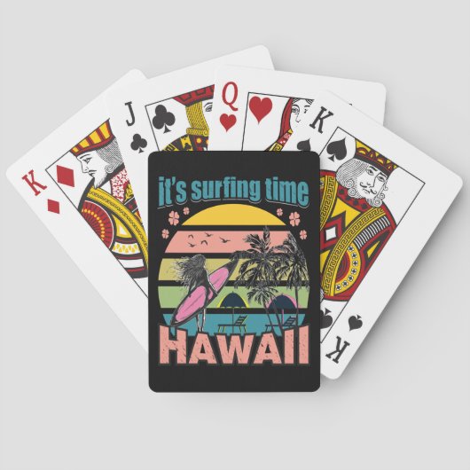 Es ist Zeit zu surfen - Hawaii Spielkarten (Rückseite)