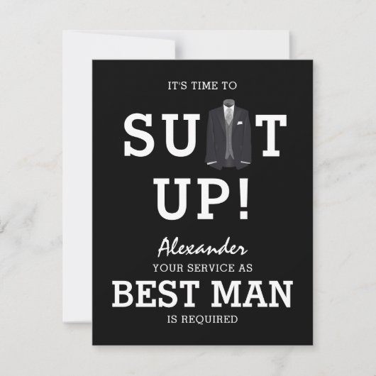 Es ist Zeit zum Anzug! | Werden Sie es sein? Einladung (Vorderseite)