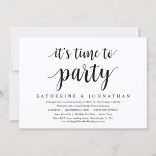 Es ist Zeit zum Feiern, Hochzeits-Elopement-Party Einladung