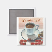 Es ist Zeit zum Kaffee! Magnet (Vorderseite/Rückseite)