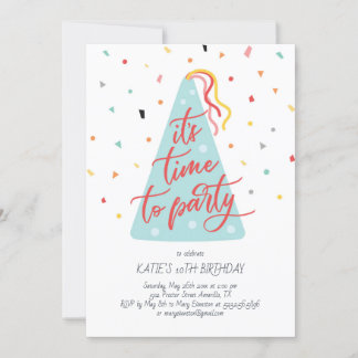 Es ist Zeit zum Party zum Geburtstag Einladung