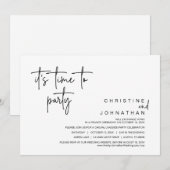 Es ist Zeit zum Party, zum Hochzeitsessen. Einladung (Vorne/Hinten)