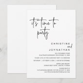 Es ist Zeit zum Party, zum Hochzeitsessen. Einladung (Vorne/Hinten)