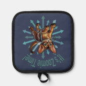 Es ist Zoomie Time Abyssinian Cat Topflappen (Vorderseite)