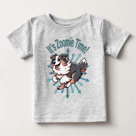 Es ist Zoomie Time Australian Shepherd Baby T-shirt (Vorderseite)