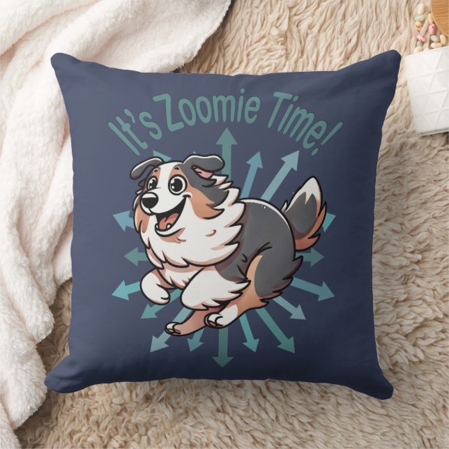 Es ist Zoomie Time Australian Shepherd Kissen (Decke)