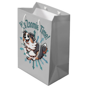 Es ist Zoomie Time Australian Shepherd Mittlere Geschenktüte