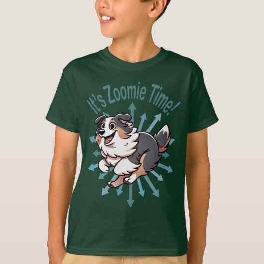 Es ist Zoomie Time Australian Shepherd T-Shirt (Vorderseite)