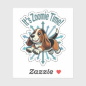 Es ist Zoomie Time Basset Hound Aufkleber (Blatt)