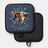 Es ist Zoomie Time Basset Hound Topflappen (Vorderseite/Rückseite)