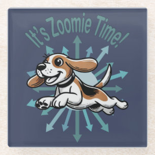 Es ist Zoomie Time Beagle Glasuntersetzer