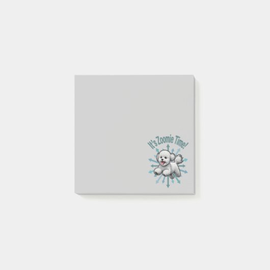 Es ist Zoomie Time Bichon Frise Post-it Klebezettel (Vorderseite)