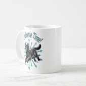 Es ist Zoomie Time Black Cat Kaffeetasse (Vorderseite Links)