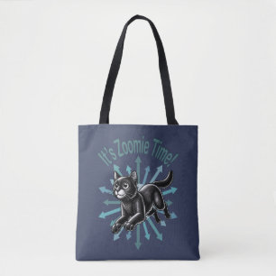 Es ist Zoomie Time Black Cat Tasche