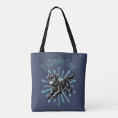 Es ist Zoomie Time Black Cat Tasche (Rückseite)