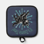 Es ist Zoomie Time Black Cat Topflappen (Vorderseite)