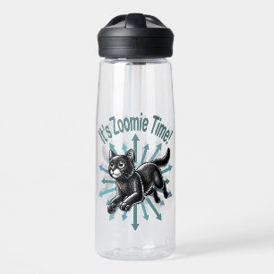 Es ist Zoomie Time Black Cat Trinkflasche