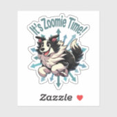 Es ist Zoomie Time Border Collie Aufkleber (Blatt)
