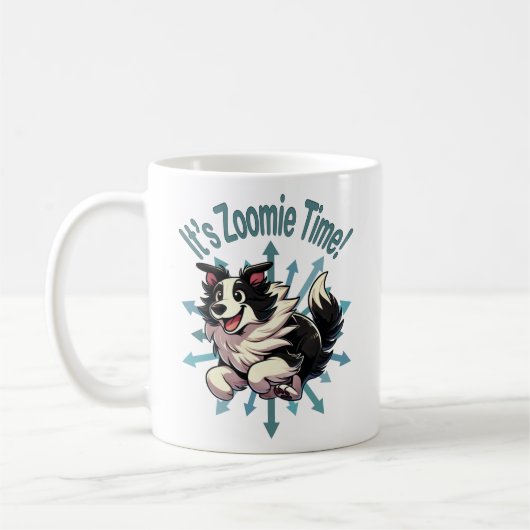 Es ist Zoomie Time Border Collie Kaffeetasse (Links)