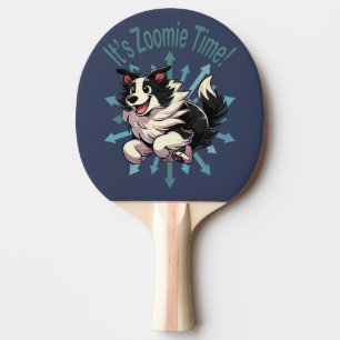 Es ist Zoomie Time Border Collie Tischtennis Schläger