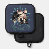 Es ist Zoomie Time Border Collie Topflappen (Vorderseite/Rückseite)