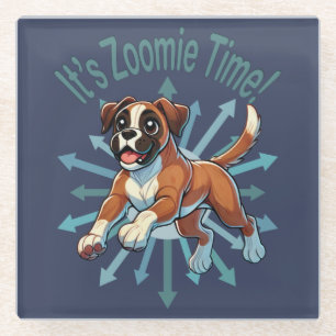 Es ist Zoomie Time Boxer Glasuntersetzer