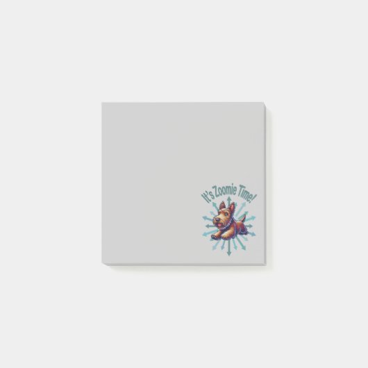 Es ist Zoomie Time Brown Scotty Post-it Klebezettel (Vorderseite)