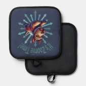 Es ist Zoomie Time Brown Scotty Topflappen (Vorderseite/Rückseite)