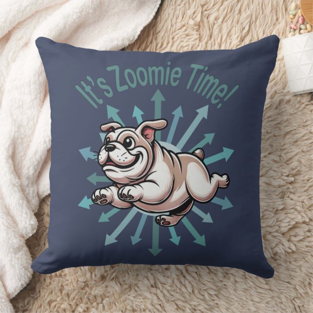 Es ist Zoomie Time Bulldog Kissen (Decke)